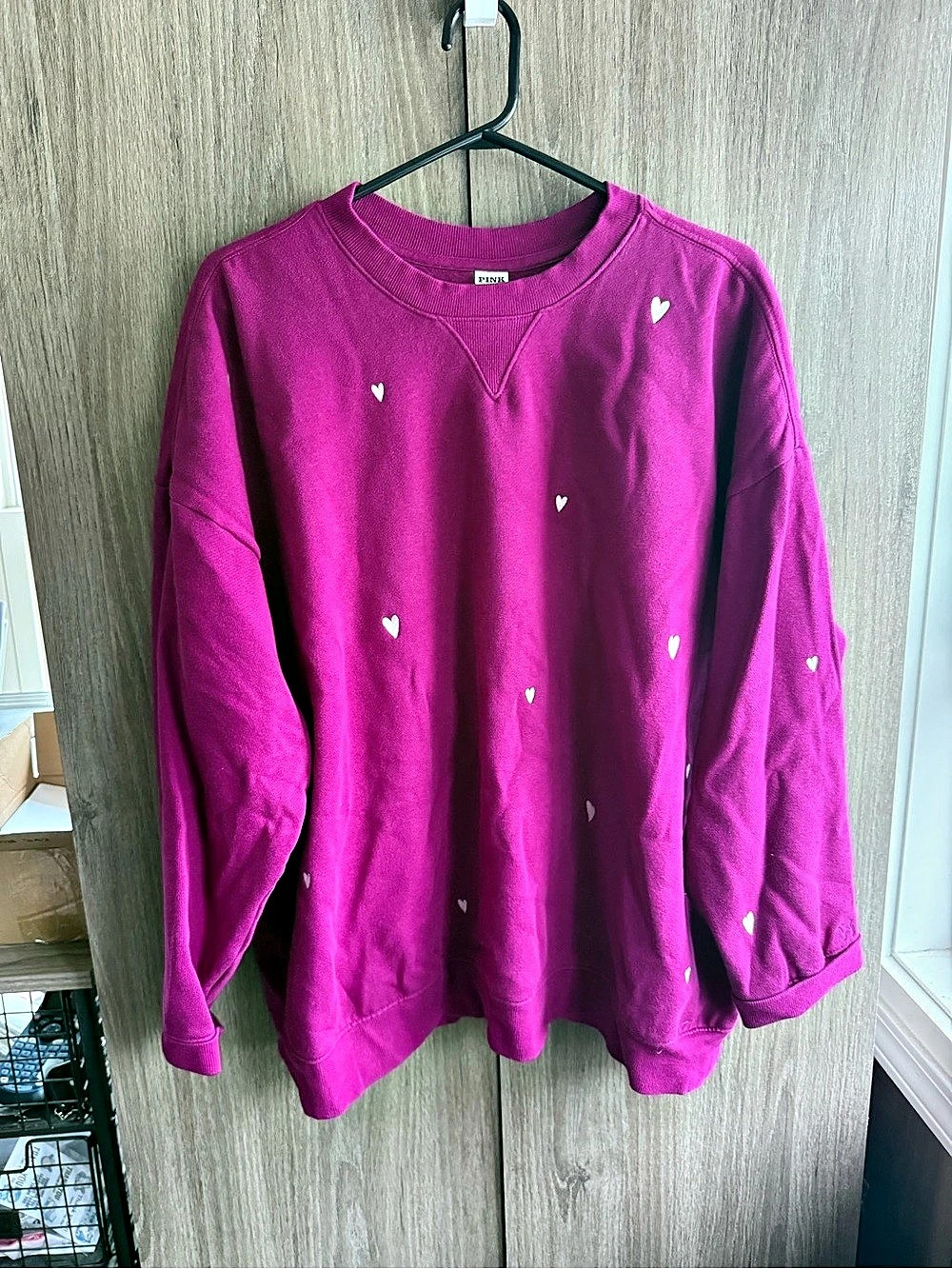 VS PINK Heart Print Sweatshirt